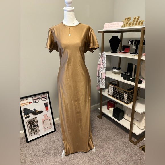 SKIMS Shine Jersey Long Dress in Sienna NWT 4x - Picture 6 of 11